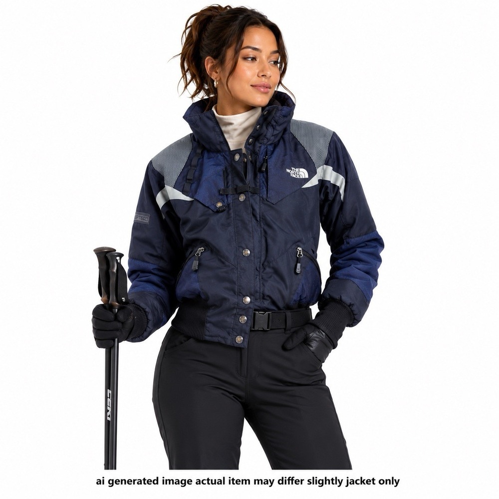 The North Face Steep Tech Women XS Navy Black Ski Jacket Y2K Gorpcore Vintage